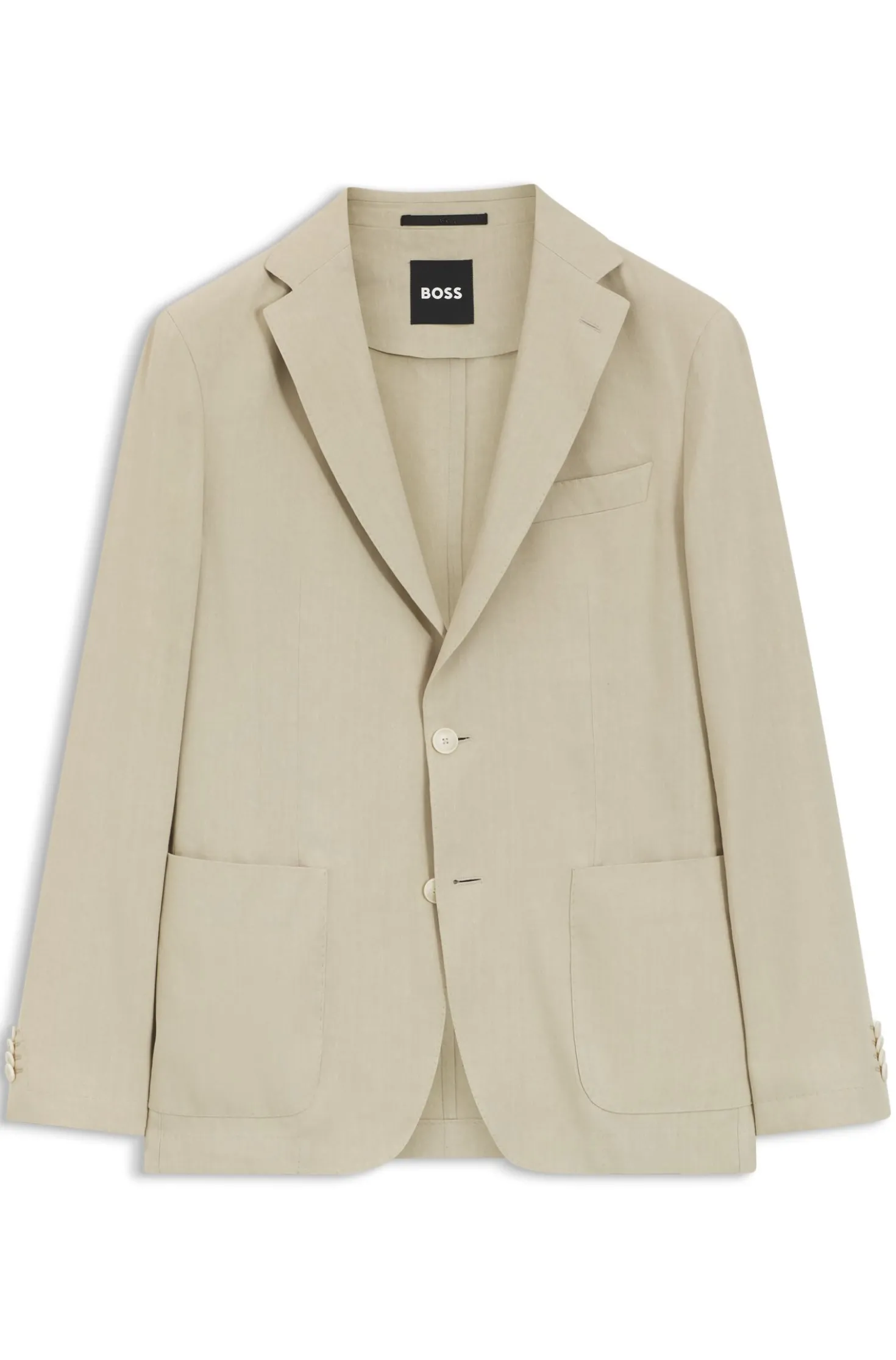 Slim-fit suit jacket in washable Tech Linen