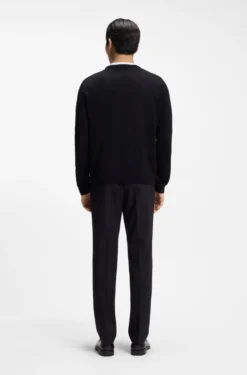 Slim-fit sweater in merino wool