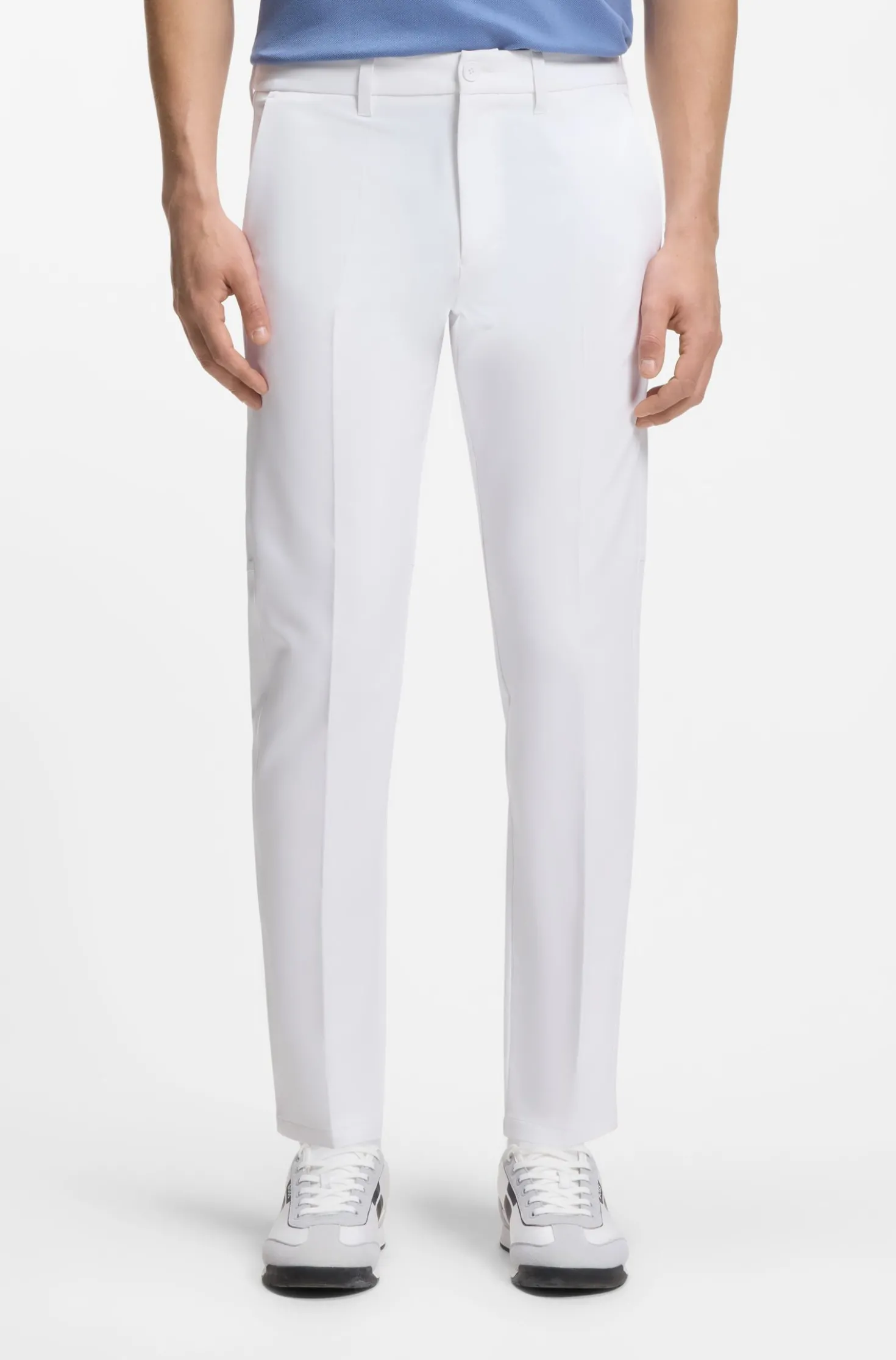 Slim-fit technical trousers with four-way stretch