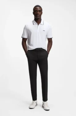 Slim-fit technical trousers with four-way stretch