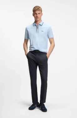 Slim-fit technical trousers with four-way stretch