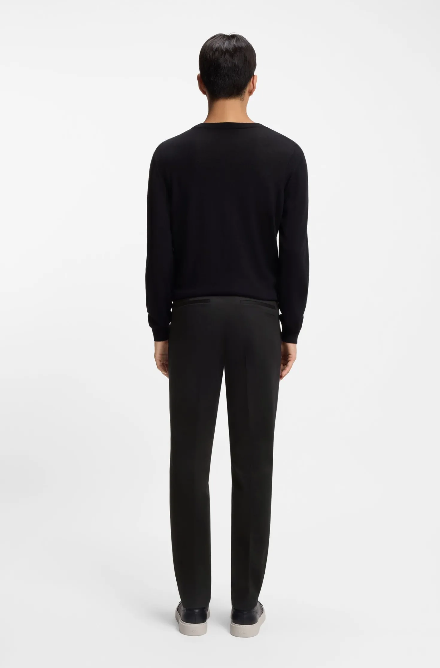 Slim-fit trousers in cotton, cashmere and stretch
