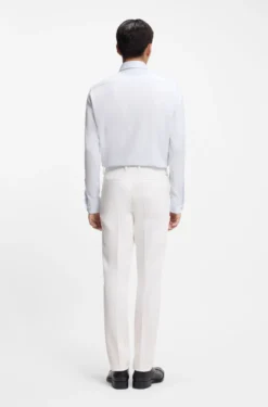 Slim-fit trousers in cotton, cashmere and stretch