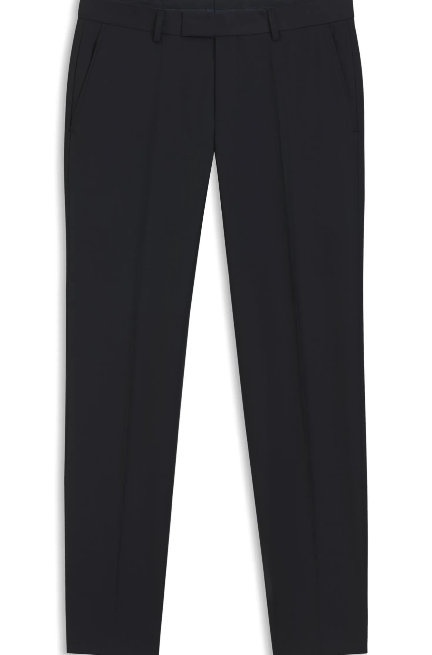 Slim-fit trousers in micro-patterned stretch wool