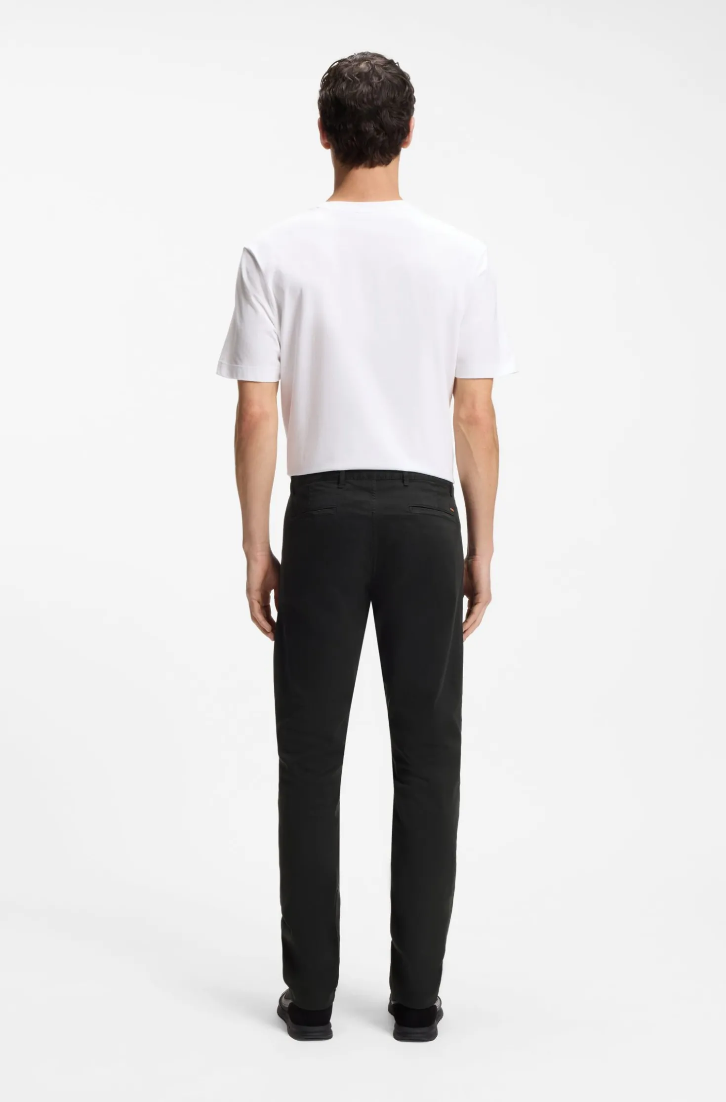 Slim-fit trousers in overdyed stretch satin