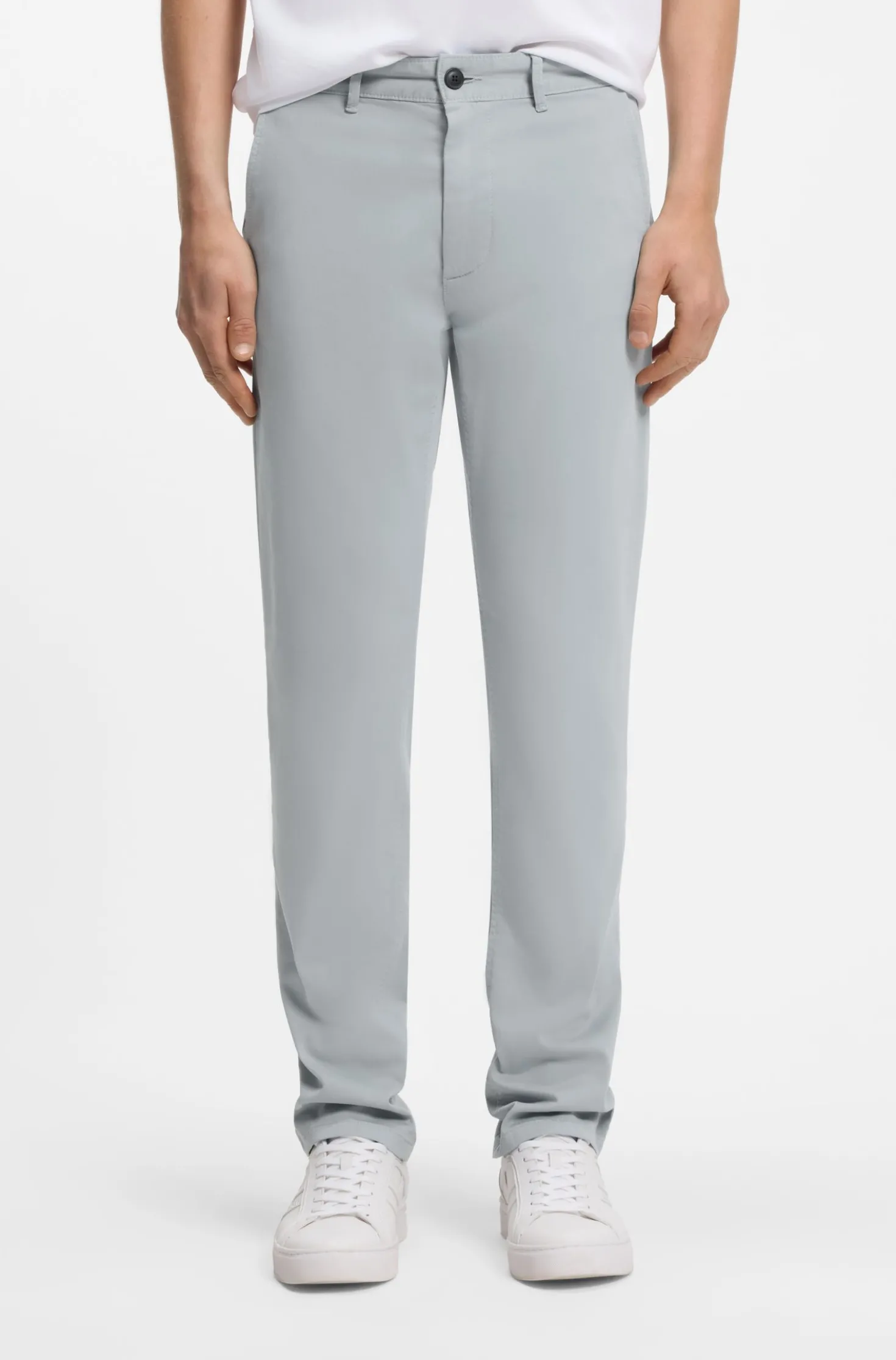 Slim-fit trousers in overdyed stretch satin
