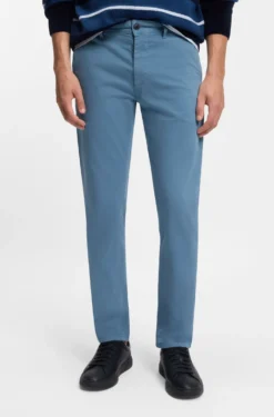 Slim-fit trousers in overdyed stretch satin