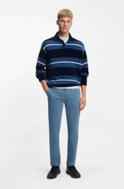 Slim-fit trousers in overdyed stretch satin