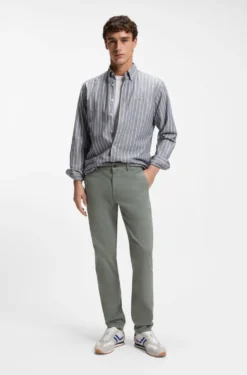 Slim-fit trousers in overdyed stretch satin