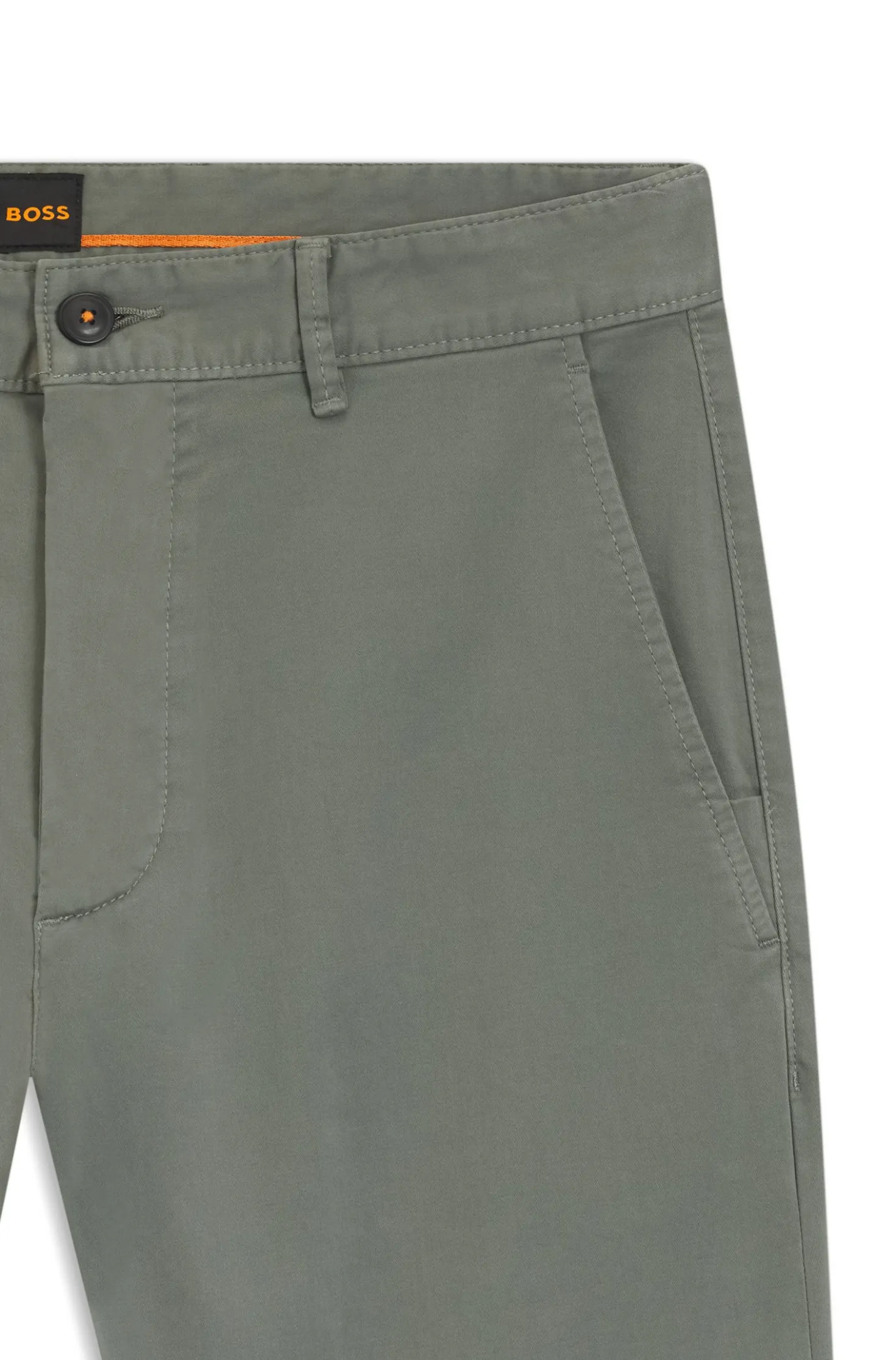 Slim-fit trousers in overdyed stretch satin