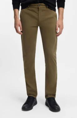 Slim-fit trousers in overdyed stretch satin