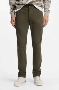 Slim-fit trousers in overdyed stretch satin