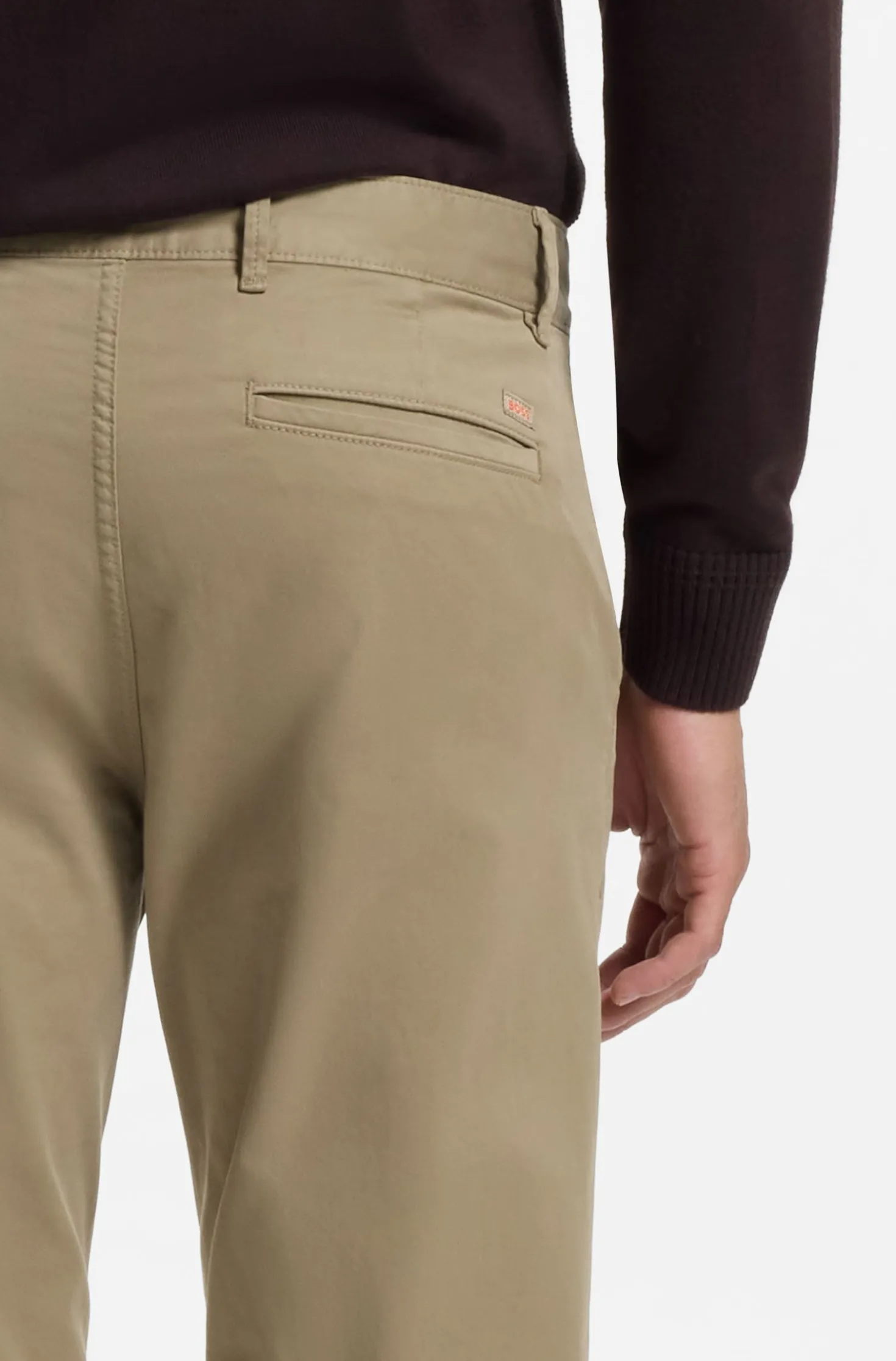Slim-fit trousers in overdyed stretch satin