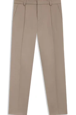 Slim-fit trousers in paper-touch stretch cotton