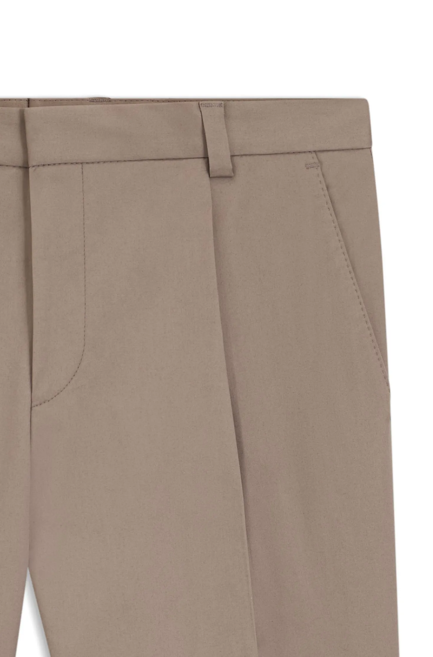 Slim-fit trousers in paper-touch stretch cotton
