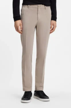 Slim-fit trousers in stretch-cotton gabardine
