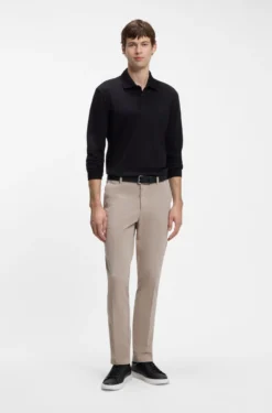 Slim-fit trousers in stretch-cotton gabardine