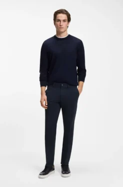 Slim-fit trousers in stretch-cotton gabardine