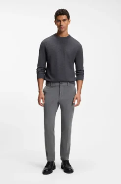 Slim-fit trousers in stretch-cotton gabardine