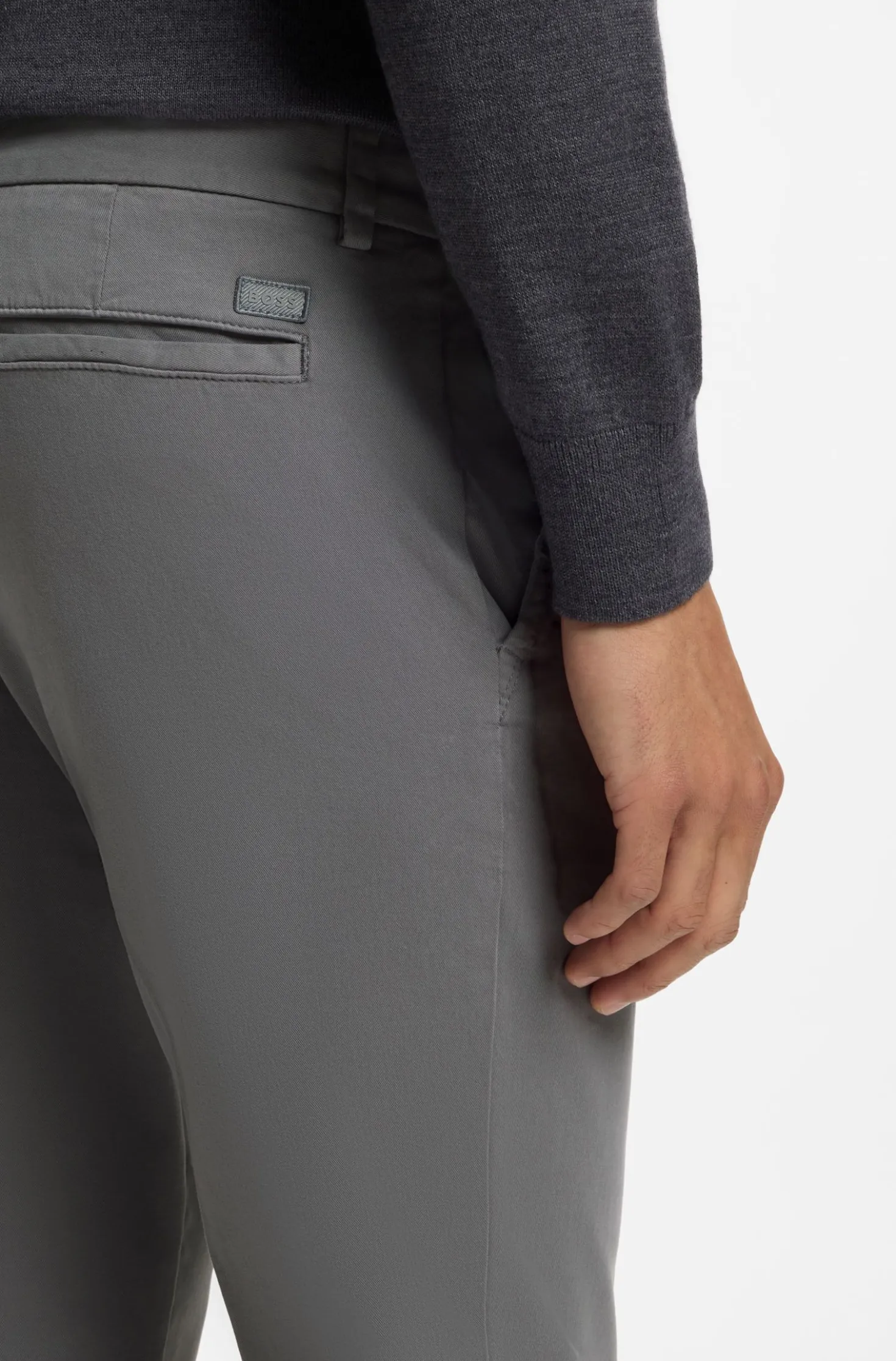 Slim-fit trousers in stretch-cotton gabardine