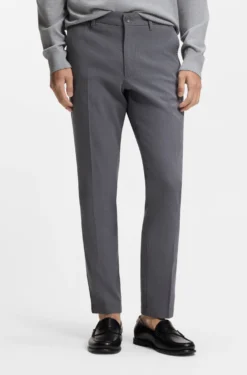 Slim-fit trousers in stretch-cotton dobby