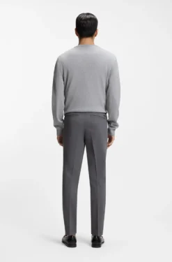 Slim-fit trousers in stretch-cotton dobby