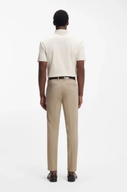 Slim-fit trousers in stretch-cotton dobby