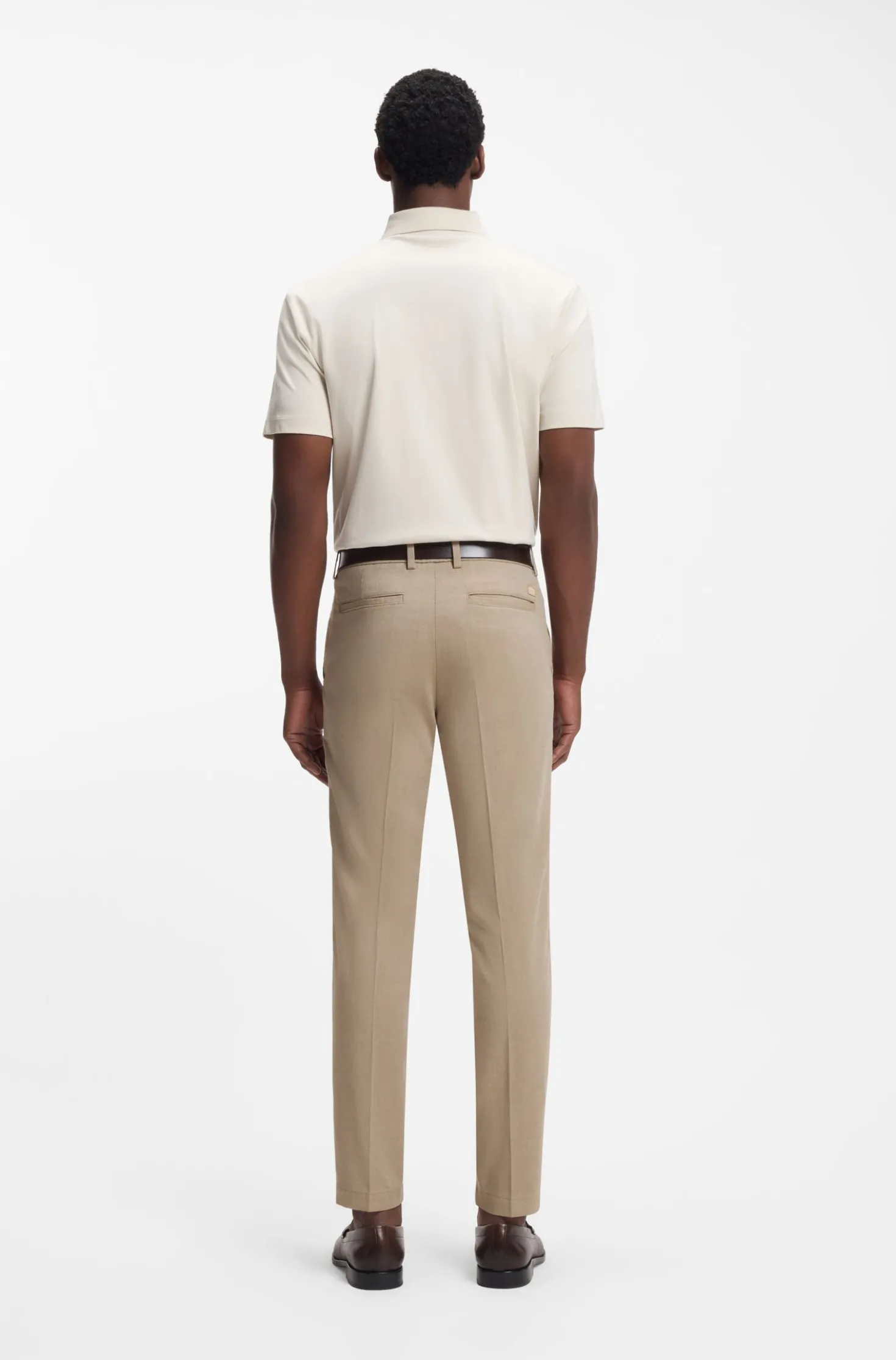 Slim-fit trousers in stretch-cotton dobby