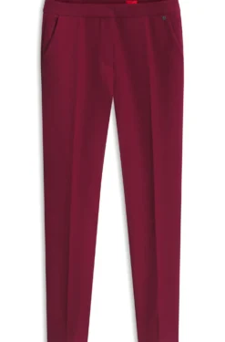 Slim-fit trousers in stretch fabric with logo rivet