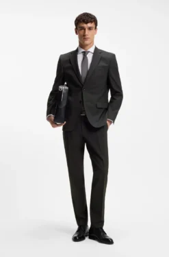Slim-fit trousers in stretch wool