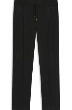 Slim-fit trousers in twill fabric with drawstring waist