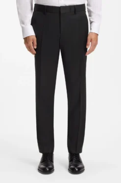 Slim-fit trousers in virgin-wool serge