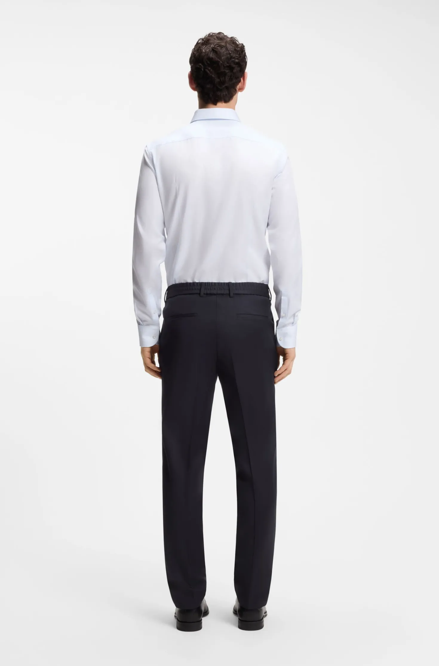 Slim-fit trousers in virgin-wool serge