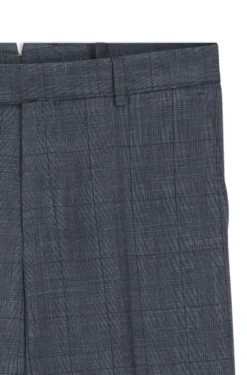 Slim-fit trousers in virgin wool, silk and linen