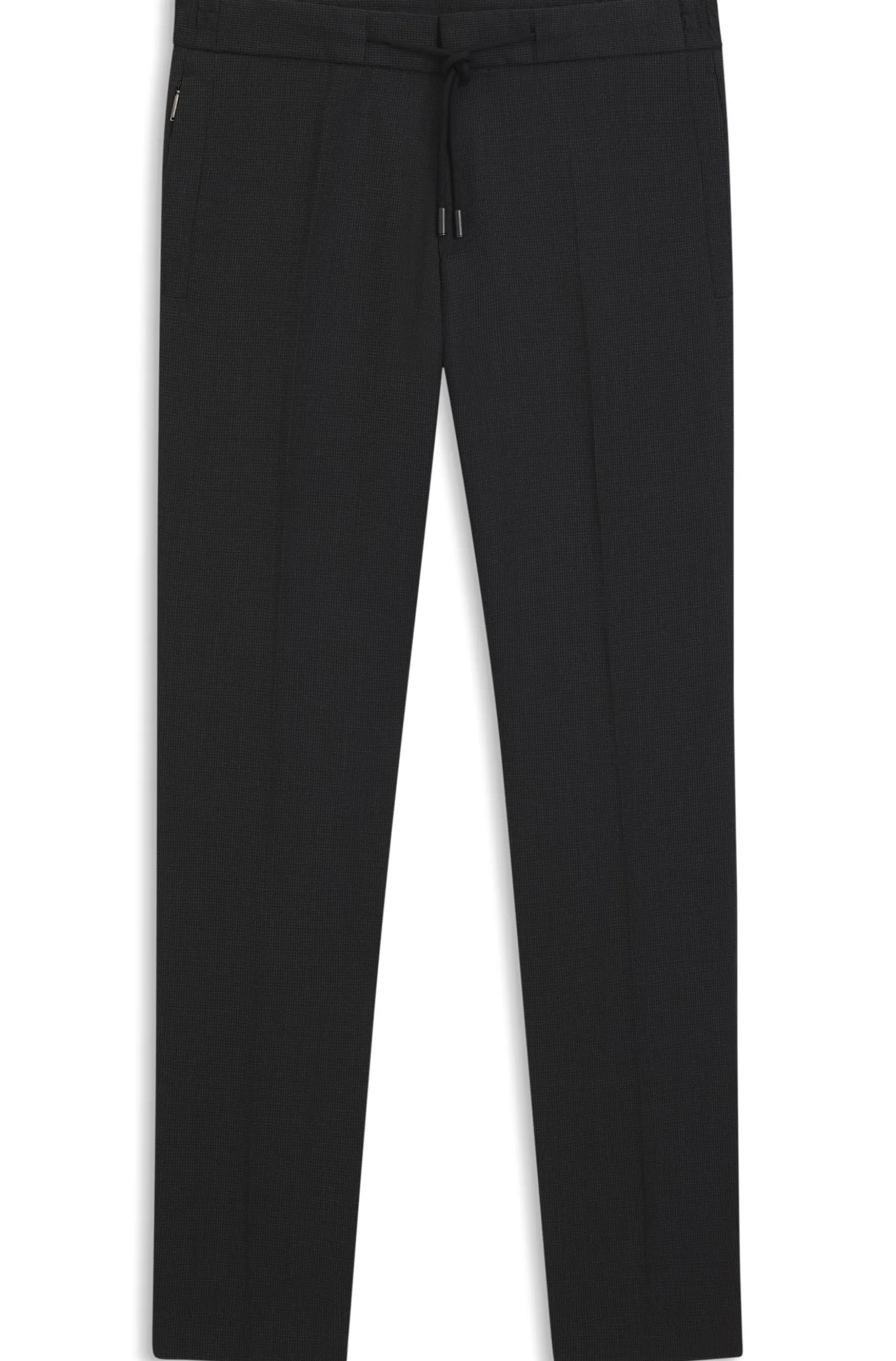 Slim-fit trousers in virgin wool and silk