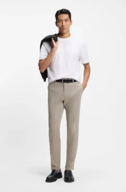 Slim-fit trousers in washable stretch cotton