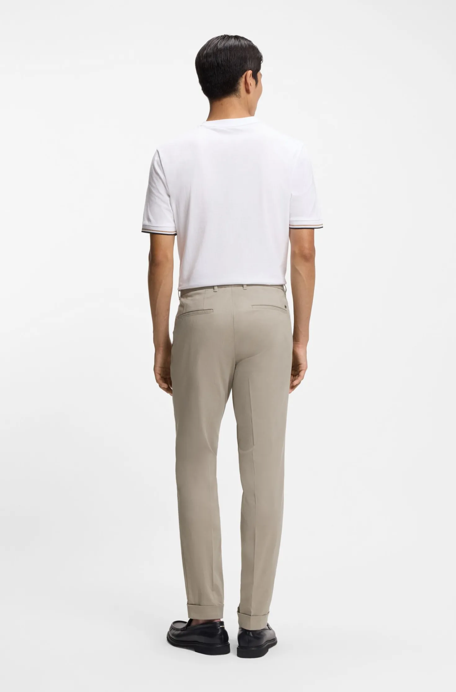 Slim-fit trousers in washable stretch cotton