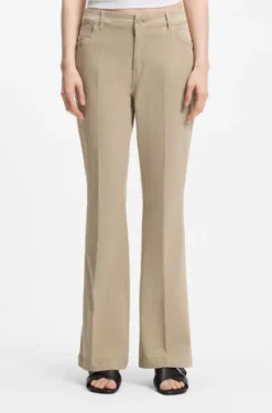 Slim-fit trousers with flared leg