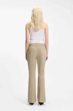 Slim-fit trousers with flared leg