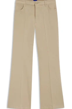 Slim-fit trousers with flared leg