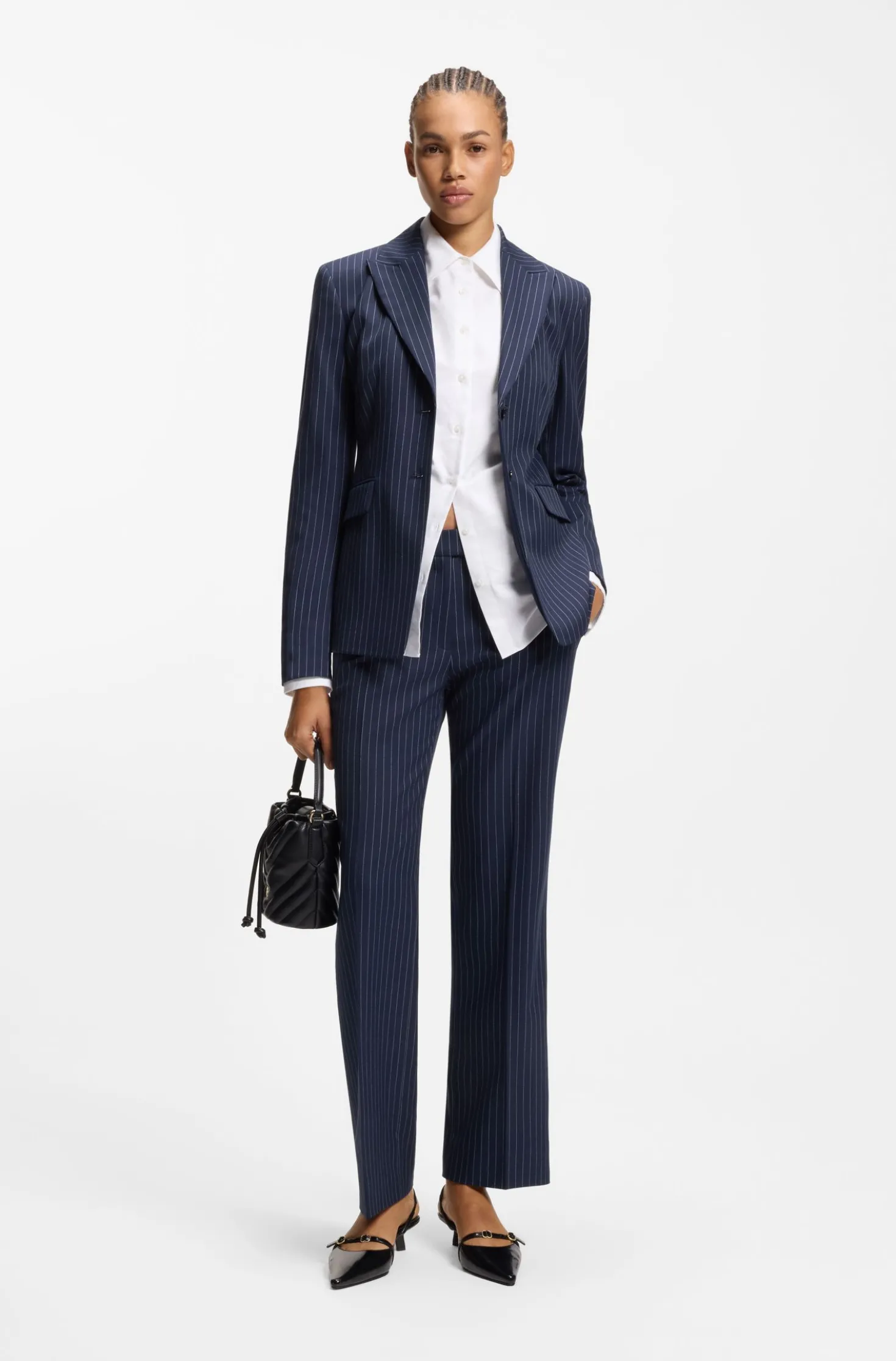 Slim-fit trousers with pinstripe