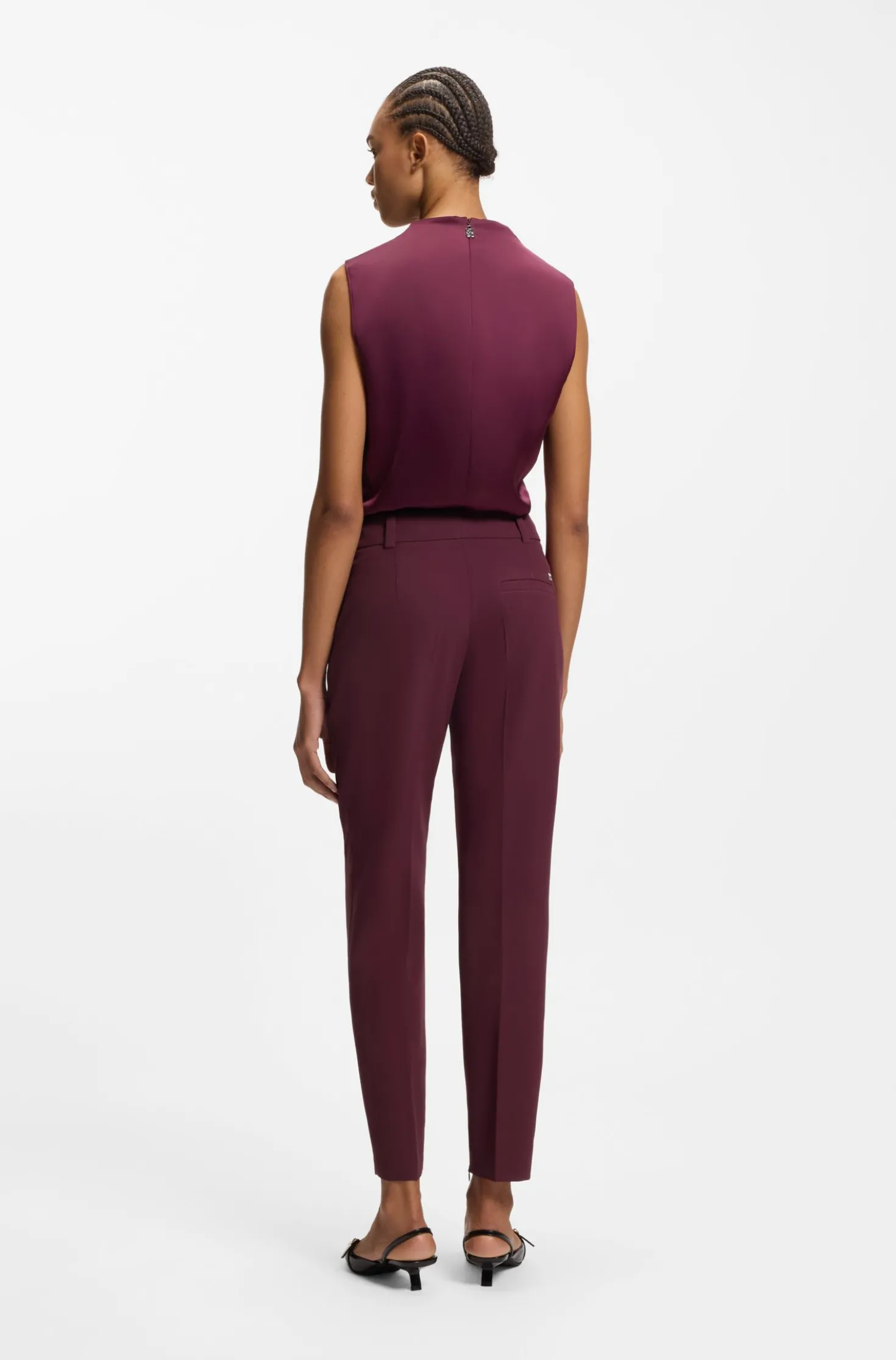 Slim-fit trousers with zip hems