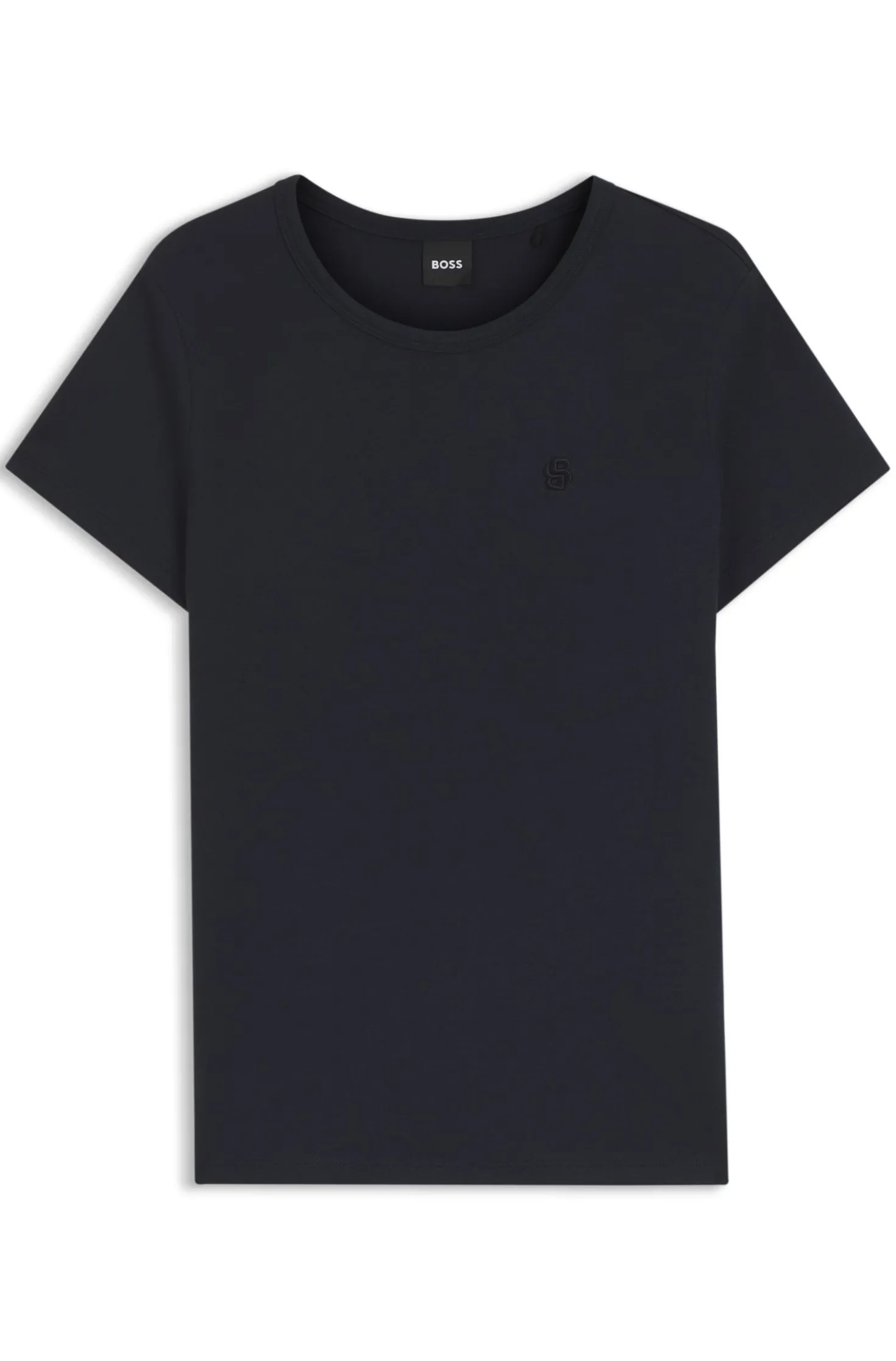 Slim-fit T-shirt in cotton-silk blend with embroidered logo
