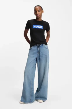 Slim-fit T-shirt in cotton with logo print