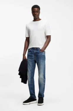 Slim-fit T-shirt in slub interlock
