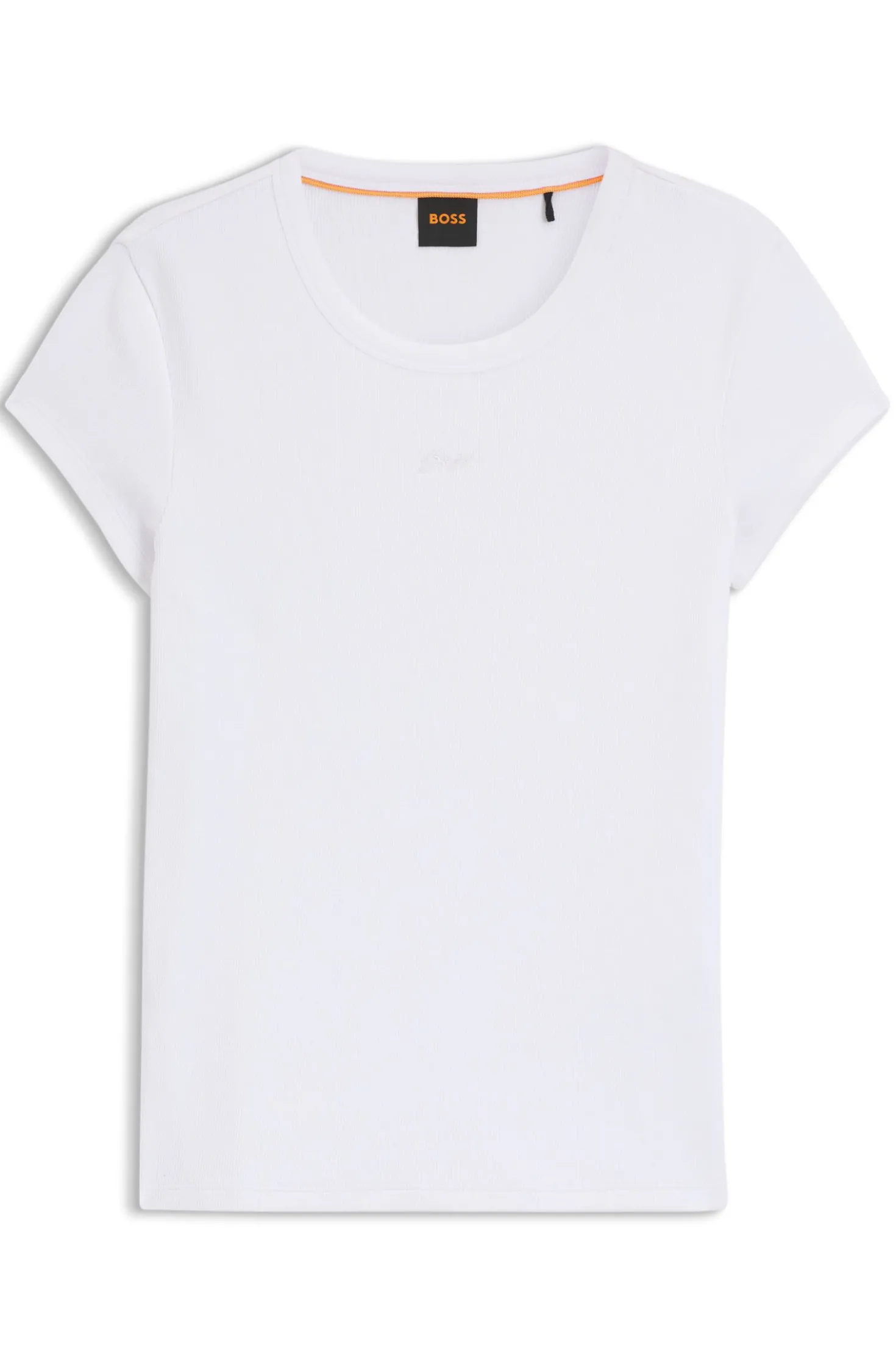 Slim-fit T-shirt in stretch cotton with embroidered logo
