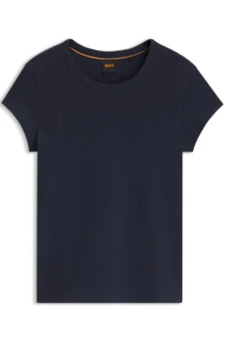 Slim-fit T-shirt in stretch cotton with embroidered logo