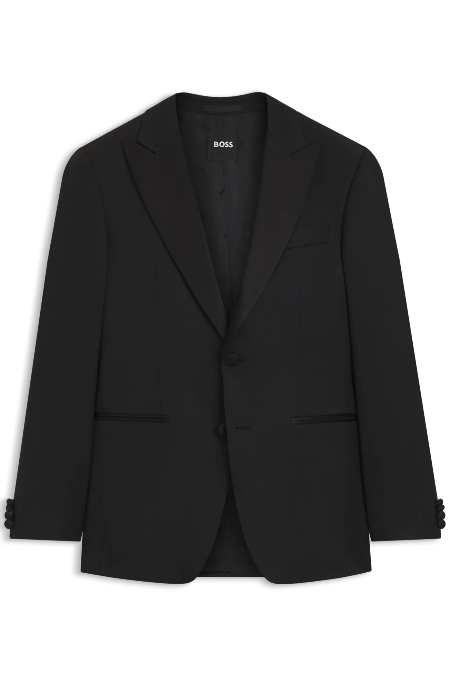Slim-fit tuxedo jacket with silk-blend trims