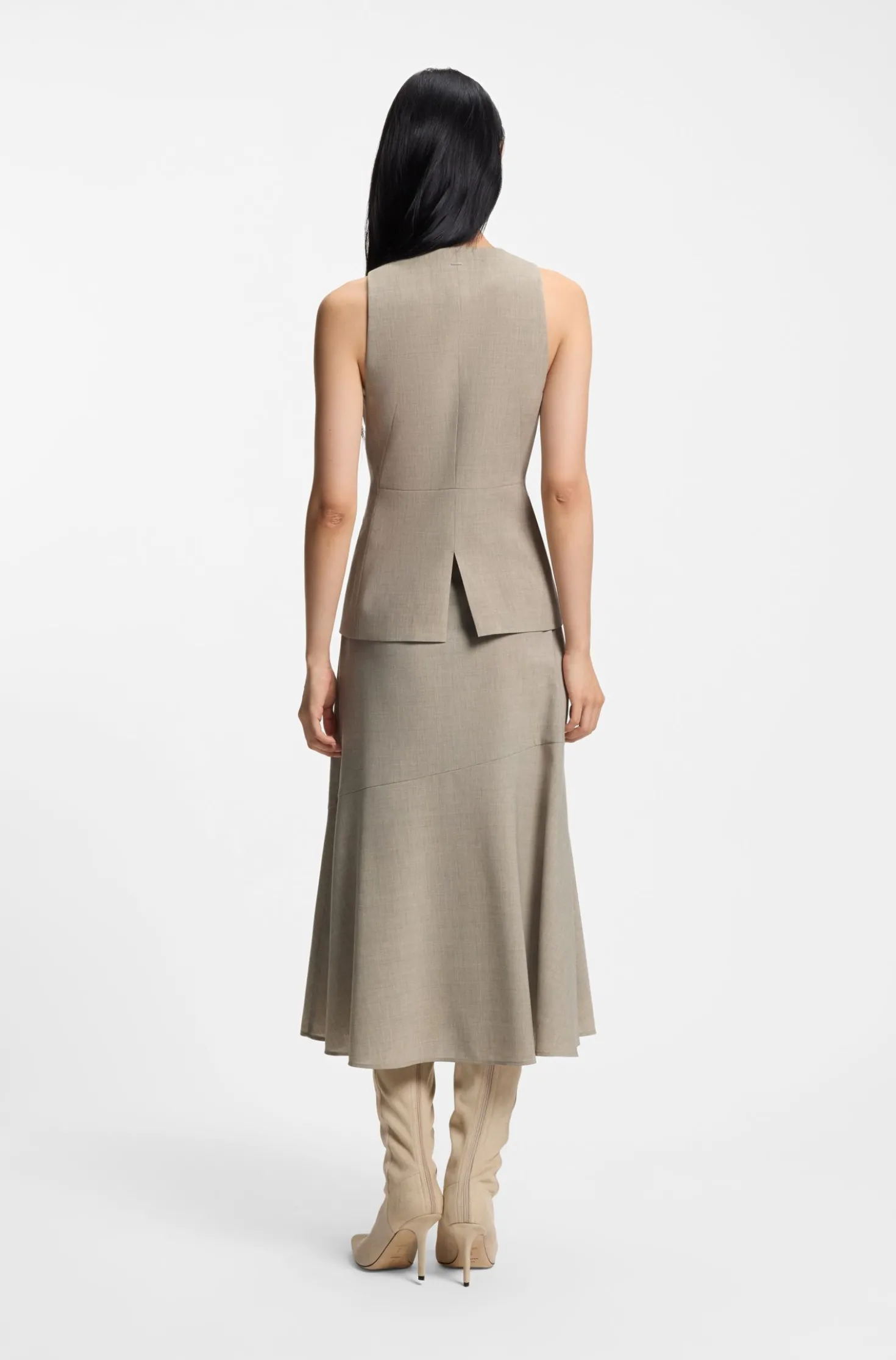 Slim-fit waistcoat in virgin wool