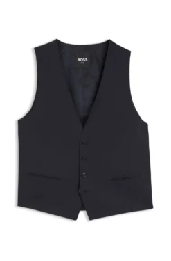 Slim-fit waistcoat in virgin-wool serge